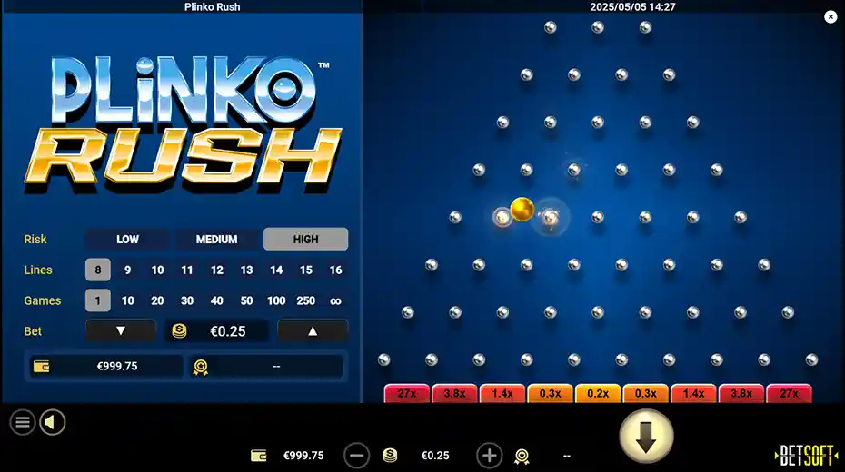 Графика слота Plinko от Spribe — оформление и стиль