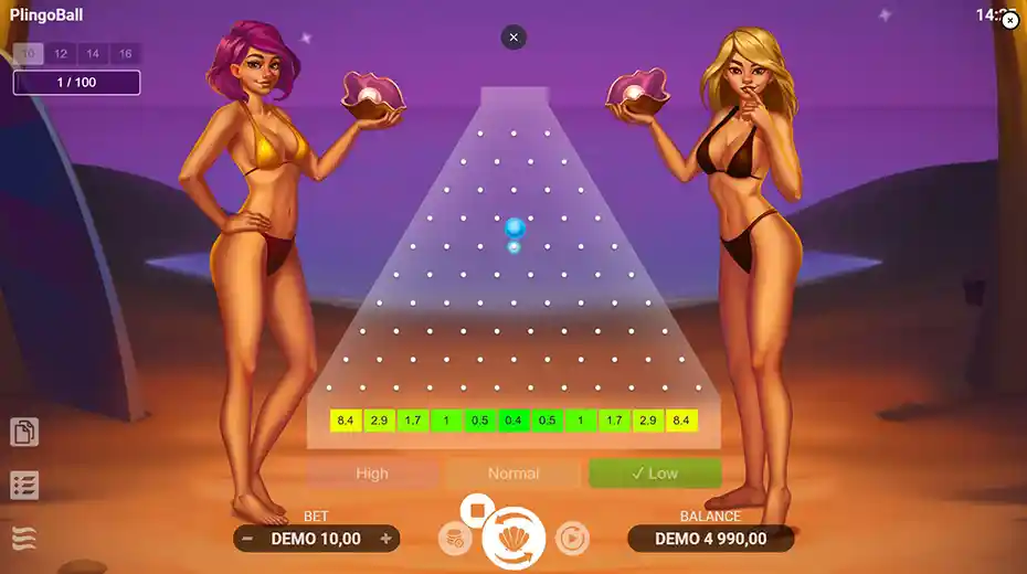 Ставки в Plinko 